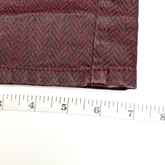Lafayette 148 Coated Jeans Womens 6 Burgundy Mid Rise Straight Herringbone Print - Picture 11 of 13